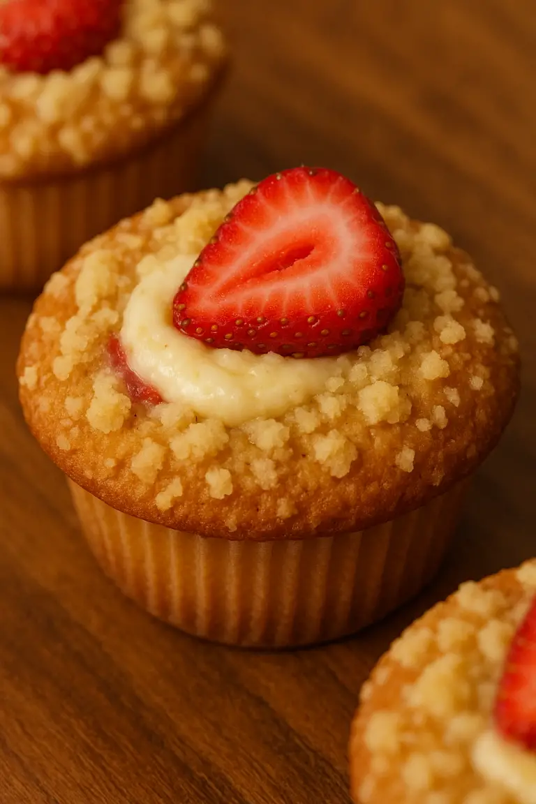 Strawberry Cheesecake Muffins That Taste Like Dessert for Breakfast
