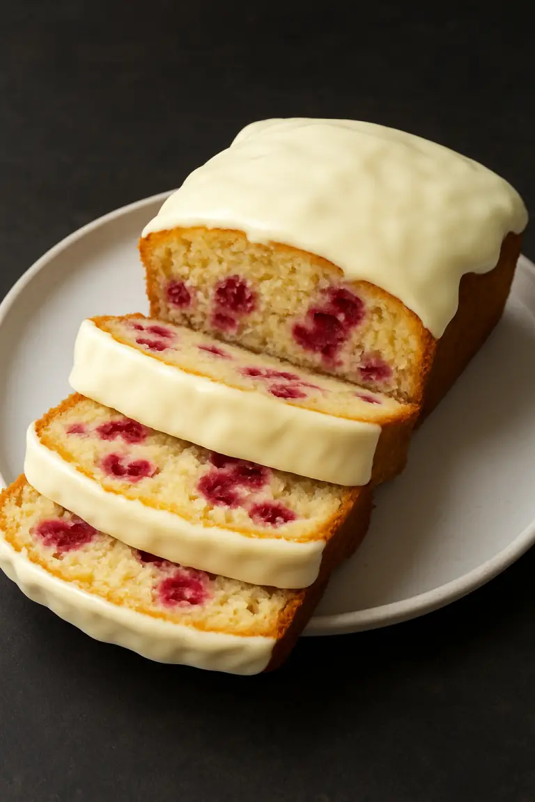 White Chocolate Covered Raspberry Loaf Cake: The Sweet Slice You Didn’t Know You Needed