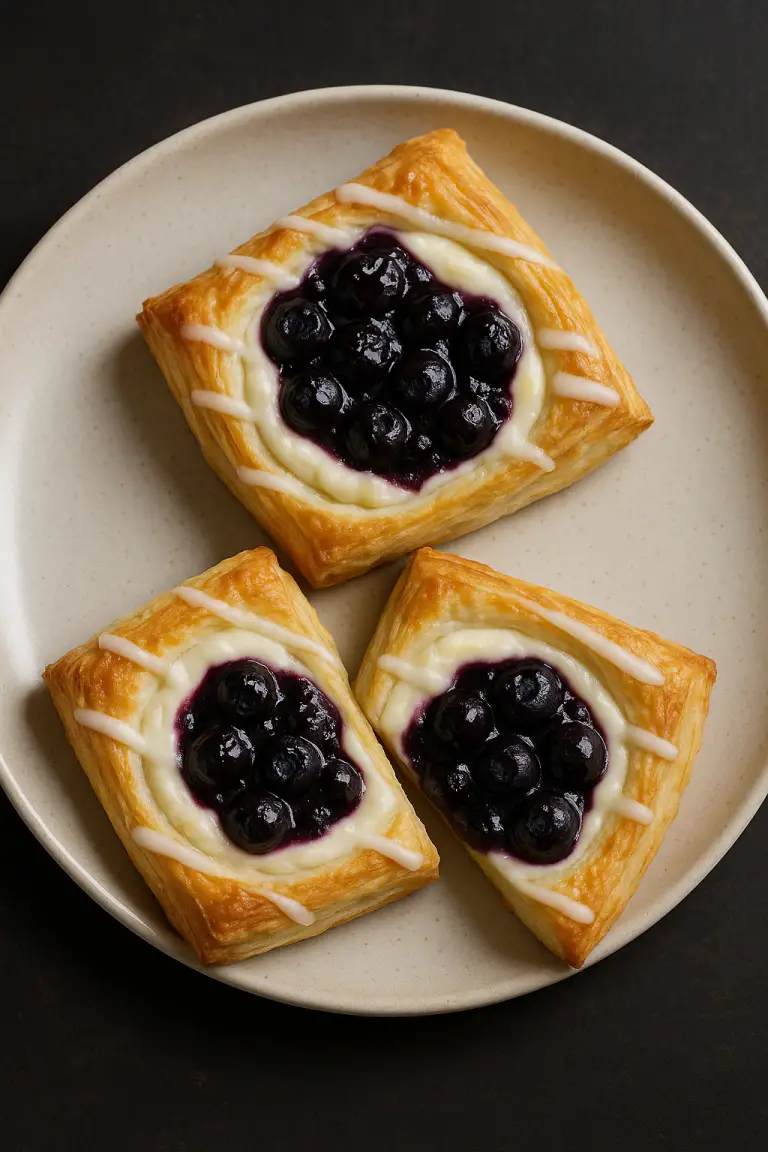 Blueberry Cheesecake Danishes: Buttery, Creamy, and Bursting with Blueberries