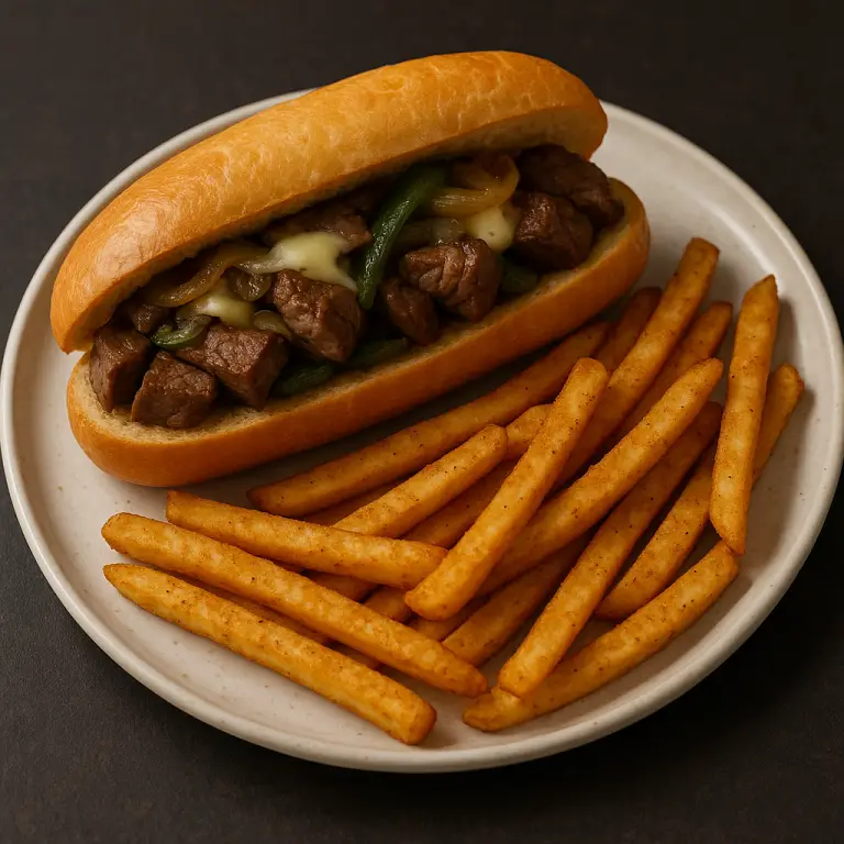 Steak Sandwich with Seasoned Fries: A Juicy, Savory Favorite That Never Misses