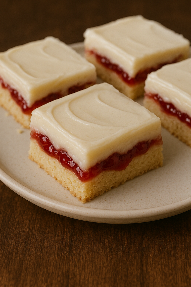 Irresistible Cherry Bars with Sweet Vanilla Frosting