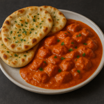 Creamy Butter Chicken with Soft Garlic Naan Bread