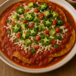 Entomatadas with Fresh Tomato Sauce and Crumbled Cheese