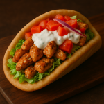 Juicy Chicken Gyros with Creamy Tzatziki and Warm Pita