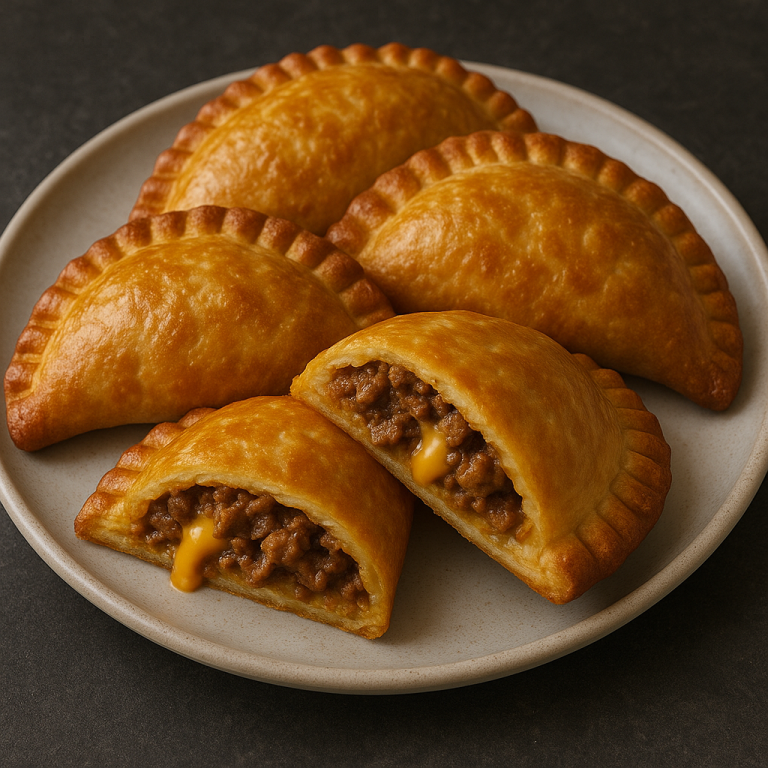 Cheesy Beefy Empanadas: Golden Pockets of Juicy, Melty Flavor