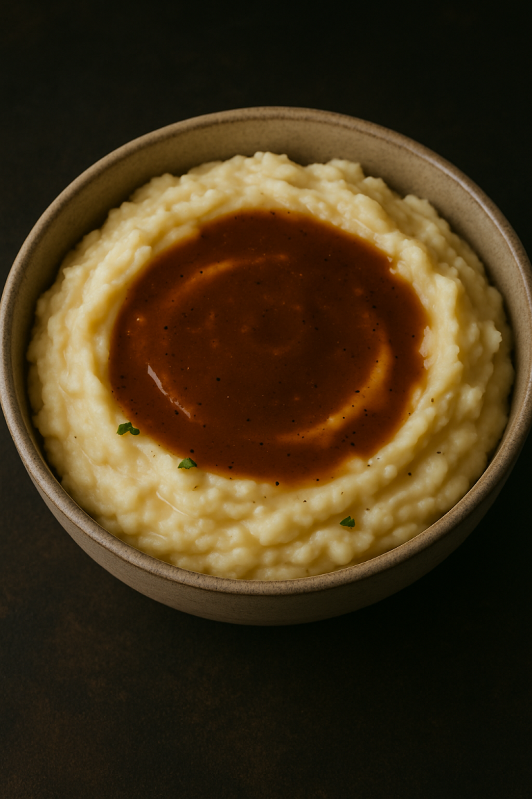 Creamy Mashed Potatoes & Homemade Gravy