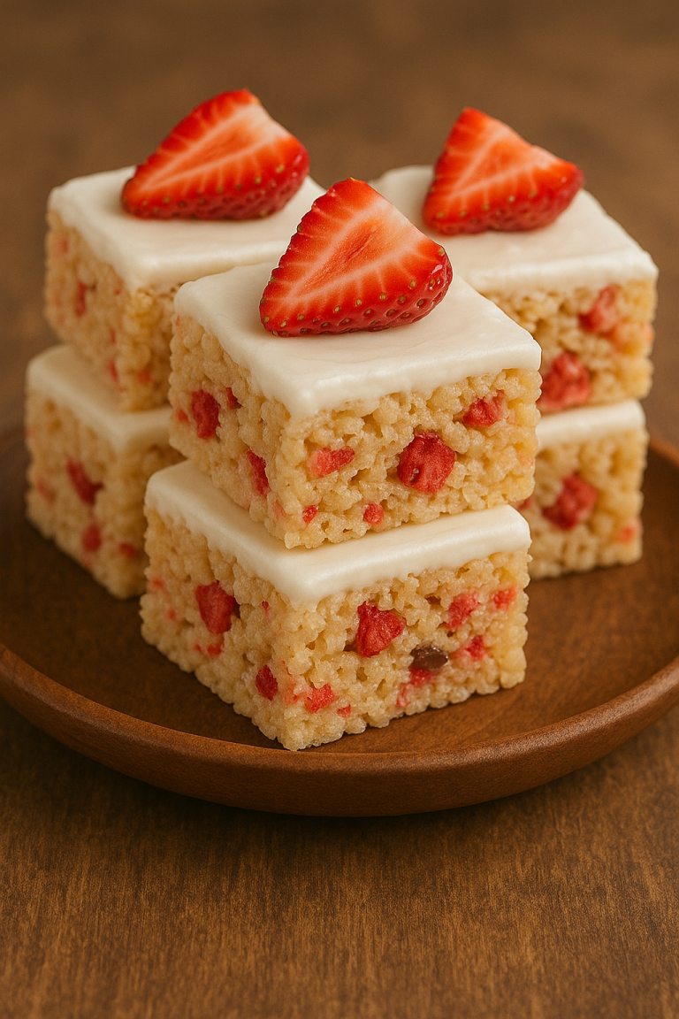 Strawberry Shortcake Rice Krispies—Sweet, Fruity, and Deliciously Chewy