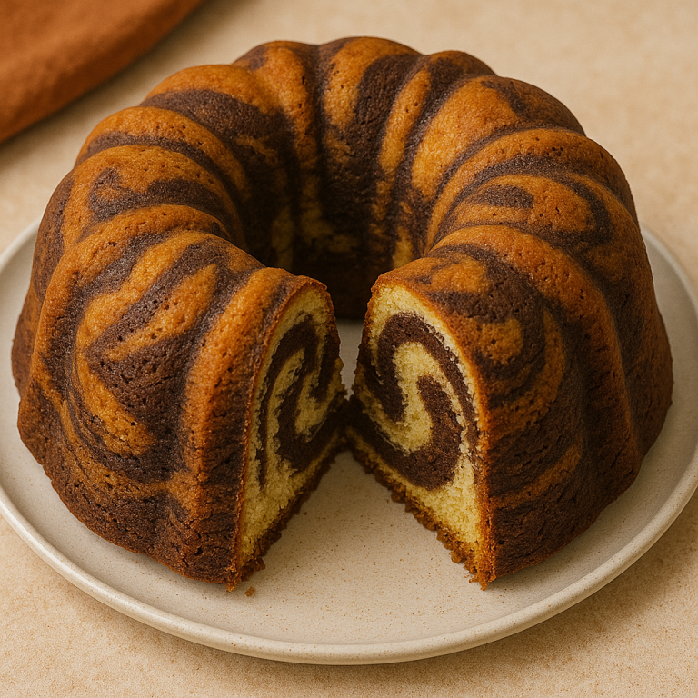 Chocolate Marble Cake—Moist, Swirled, and Perfectly Balanced