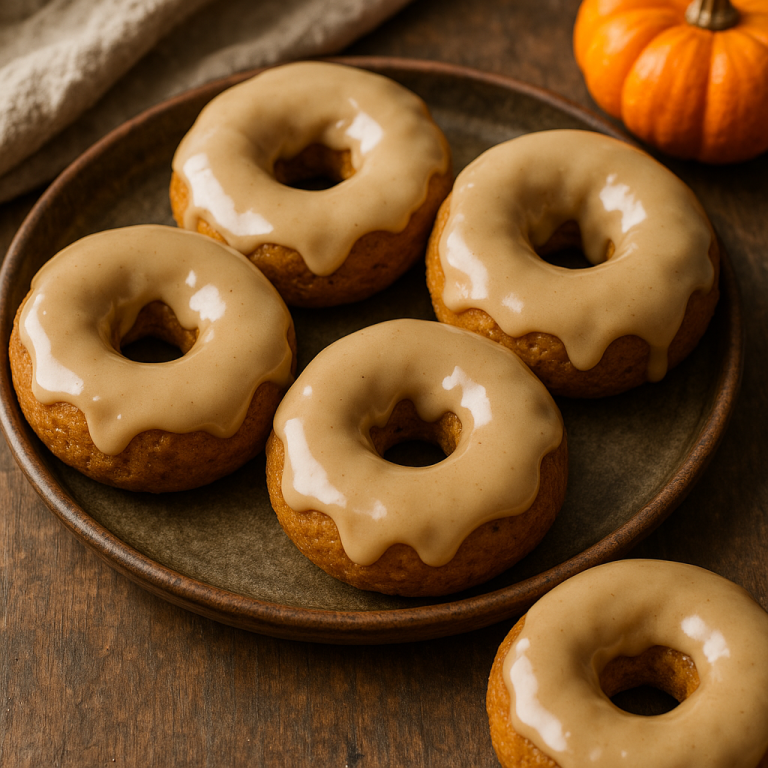 Maple Glaze Pumpkin Doughnuts—Baked, Spiced, and Dipped in Sweet Maple