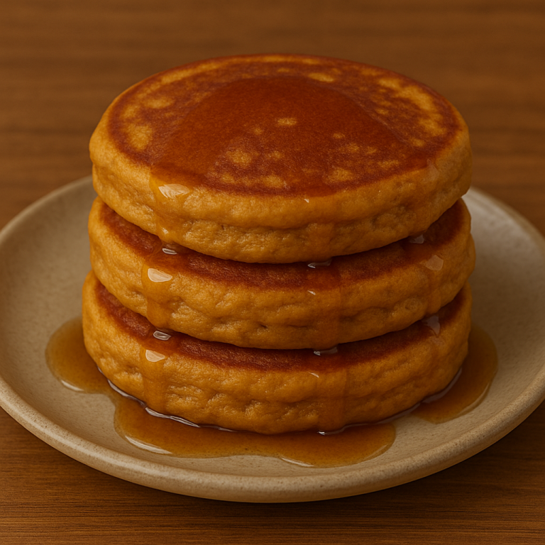 Fluffy Pumpkin Pancakes with Cinnamon Maple Butter