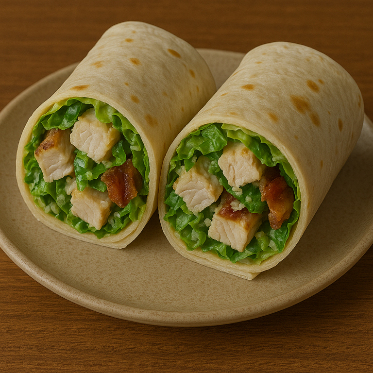 Chicken Caesar Wraps—Cool, Crunchy, and Protein-Packed